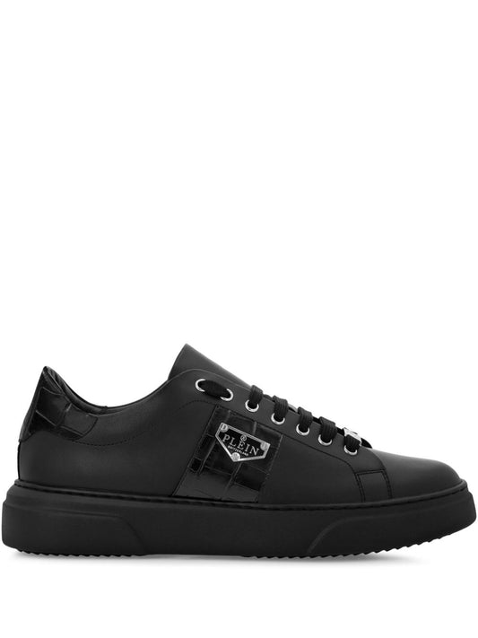 Philipp Plein baskets en cuir à plaque Triangle Plein